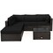 6 Pieces Outdoor Patio Rattan Sectional Sofa Set With Coffee Table